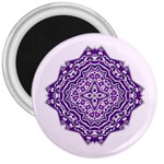 Mandala Purple Mandalas Balance 3  Magnets Front