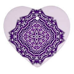 Mandala Purple Mandalas Balance Ornament (heart) by Simbadda