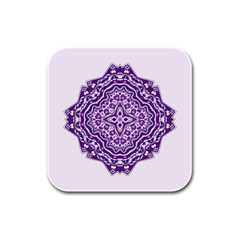 Mandala Purple Mandalas Balance Rubber Square Coaster (4 Pack)  by Simbadda