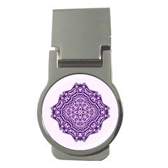 Mandala Purple Mandalas Balance Money Clips (round)  by Simbadda