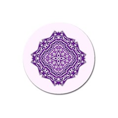 Mandala Purple Mandalas Balance Magnet 3  (round) by Simbadda