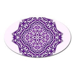 Mandala Purple Mandalas Balance Oval Magnet by Simbadda