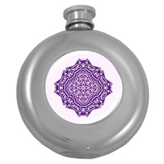 Mandala Purple Mandalas Balance Round Hip Flask (5 Oz)