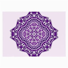 Mandala Purple Mandalas Balance Large Glasses Cloth (2-side) by Simbadda