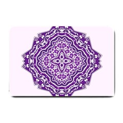 Mandala Purple Mandalas Balance Small Doormat  by Simbadda