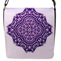 Mandala Purple Mandalas Balance Flap Messenger Bag (s) by Simbadda