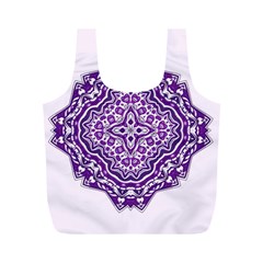 Mandala Purple Mandalas Balance Full Print Recycle Bags (m)  by Simbadda