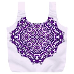 Mandala Purple Mandalas Balance Full Print Recycle Bags (l)  by Simbadda