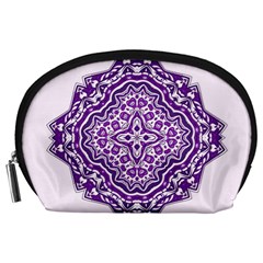 Mandala Purple Mandalas Balance Accessory Pouches (large)  by Simbadda