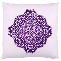 Mandala Purple Mandalas Balance Large Flano Cushion Case (two Sides) by Simbadda