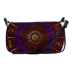 Zodiak Zodiac Sign Metallizer Art Shoulder Clutch Bags by Simbadda