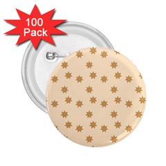 Pattern Gingerbread Star 2 25  Buttons (100 Pack)  by Simbadda