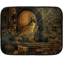 Woman Lost Model Alone Double Sided Fleece Blanket (mini)  by Simbadda