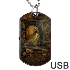 Woman Lost Model Alone Dog Tag Usb Flash (one Side) by Simbadda