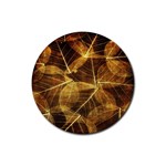 Leaves Autumn Texture Brown Rubber Coaster (Round)  Front