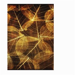 Leaves Autumn Texture Brown Large Garden Flag (two Sides) by Simbadda