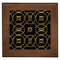 Black And Gold Pattern Elegant Geometric Design Framed Tiles by yoursparklingshop