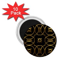 Black And Gold Pattern Elegant Geometric Design 1 75  Magnets (10 Pack)  by yoursparklingshop