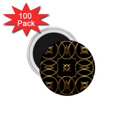 Black And Gold Pattern Elegant Geometric Design 1 75  Magnets (100 Pack)  by yoursparklingshop