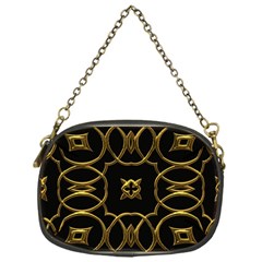 Black And Gold Pattern Elegant Geometric Design Chain Purses (one Side)  by yoursparklingshop