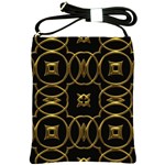 Black And Gold Pattern Elegant Geometric Design Shoulder Sling Bags Front