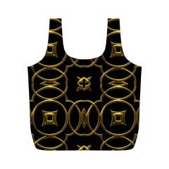 Black And Gold Pattern Elegant Geometric Design Full Print Recycle Bags (m)  by yoursparklingshop