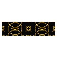 Black And Gold Pattern Elegant Geometric Design Satin Scarf (oblong) by yoursparklingshop