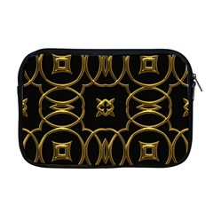 Black And Gold Pattern Elegant Geometric Design Apple Macbook Pro 17  Zipper Case by yoursparklingshop