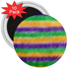 Mardi Gras Strip Tie Die 3  Magnets (10 Pack)  by PhotoNOLA