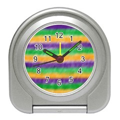 Mardi Gras Strip Tie Die Travel Alarm Clocks by PhotoNOLA