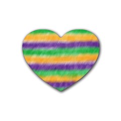 Mardi Gras Strip Tie Die Rubber Coaster (heart) 