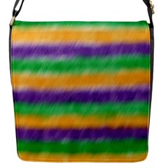 Mardi Gras Strip Tie Die Flap Messenger Bag (s)