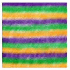 Mardi Gras Strip Tie Die Large Satin Scarf (square) by PhotoNOLA