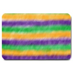 Mardi Gras Strip Tie Die Large Doormat  by PhotoNOLA