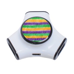 Mardi Gras Strip Tie Die 3-port Usb Hub by PhotoNOLA