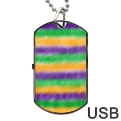 Mardi Gras Strip Tie Die Dog Tag Usb Flash (two Sides) by PhotoNOLA