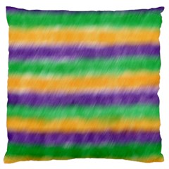 Mardi Gras Strip Tie Die Large Cushion Case (one Side) by PhotoNOLA