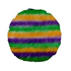 Mardi Gras Strip Tie Die Standard 15  Premium Round Cushions by PhotoNOLA