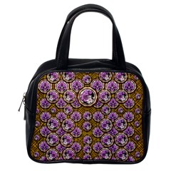 Gold Plates With Magic Flowers Raining Down Classic Handbags (one Side) by pepitasart