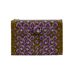 Gold Plates With Magic Flowers Raining Down Cosmetic Bag (medium)  by pepitasart