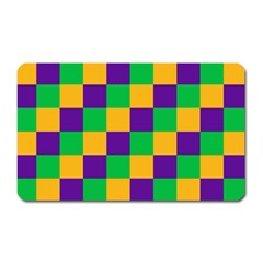 Mardi Gras Checkers Magnet (rectangular) by PhotoNOLA