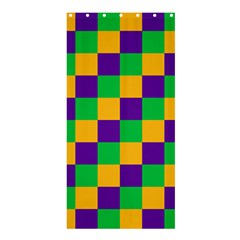 Mardi Gras Checkers Shower Curtain 36  X 72  (stall)  by PhotoNOLA