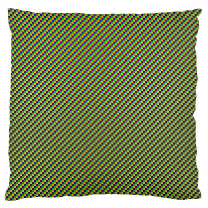 Mardi Gras Checker Boards Large Flano Cushion Case (One Side)