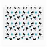 Bird Beans Leaf Black Blue Small Glasses Cloth Front