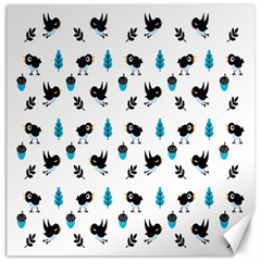 Bird Beans Leaf Black Blue Canvas 20  X 20   by Alisyart