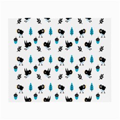 Bird Beans Leaf Black Blue Small Glasses Cloth (2-side) by Alisyart