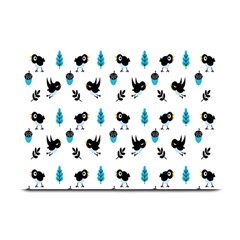 Bird Beans Leaf Black Blue Plate Mats by Alisyart