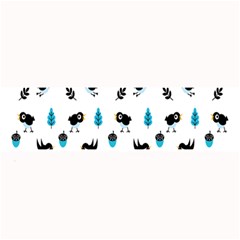 Bird Beans Leaf Black Blue Large Bar Mats by Alisyart