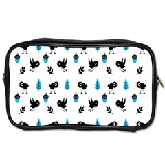 Bird Beans Leaf Black Blue Toiletries Bags