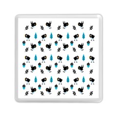 Bird Beans Leaf Black Blue Memory Card Reader (square) 